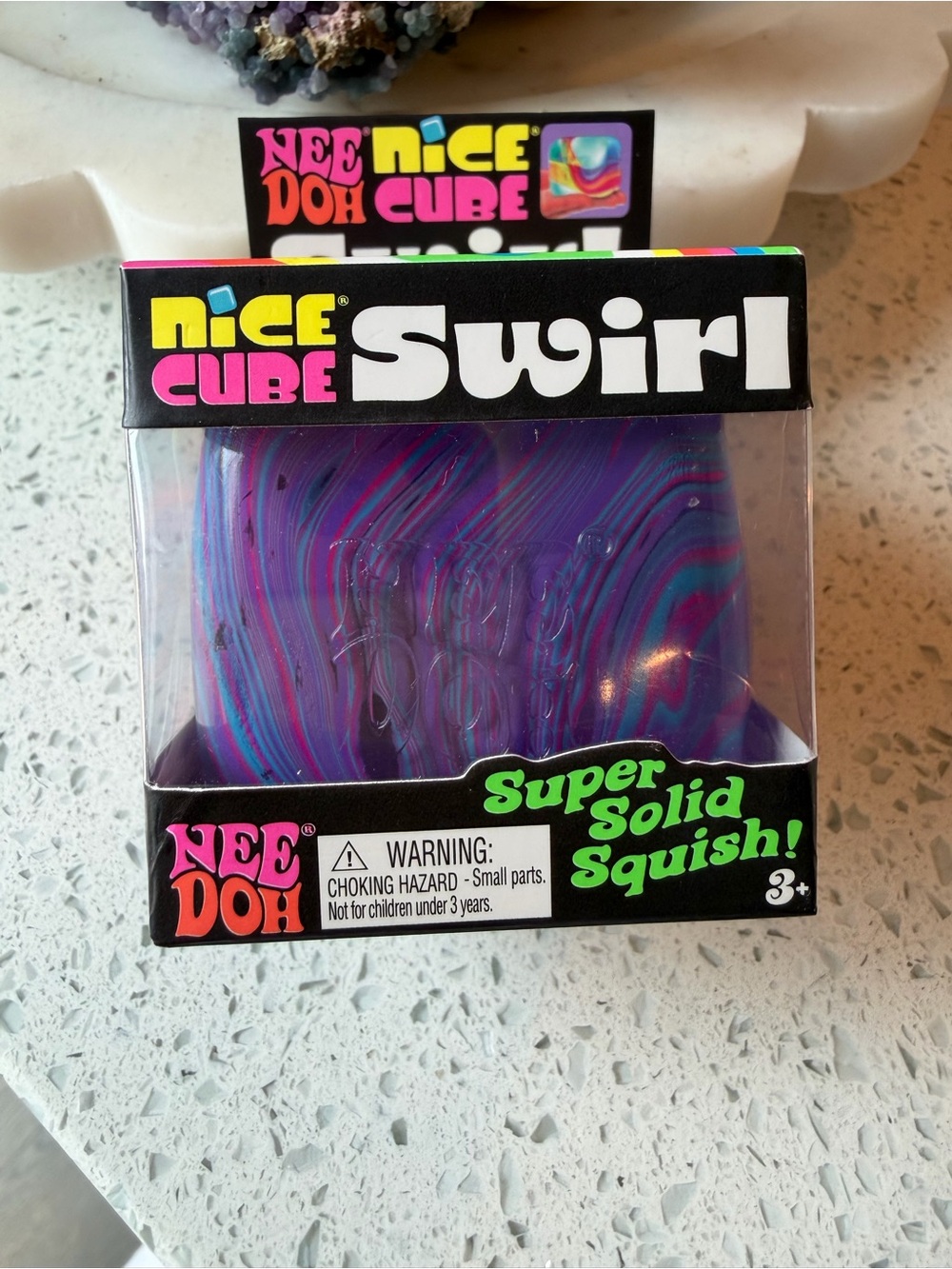 🔥Brand New 🔥Nee Doh Nice Cube Swirl Super Solid Squish - Purple Blue Pink